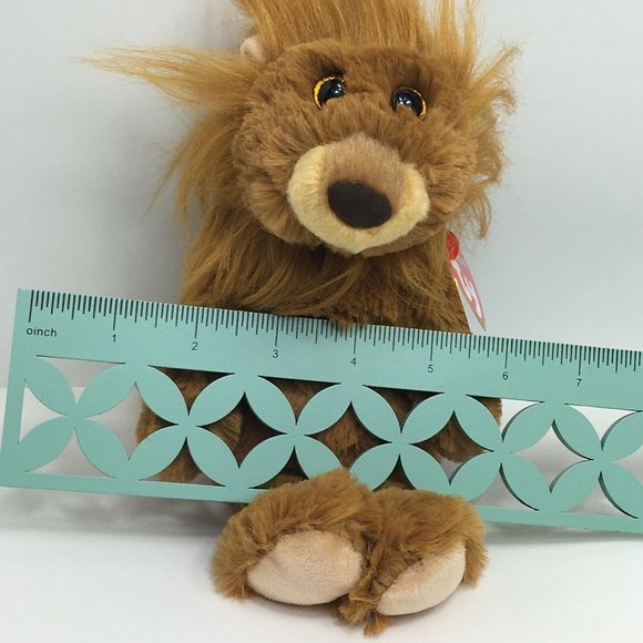 Ty Cuddlys Collection Plush Leon Lion Stuffed Animal 8" Brown Gritter Eyes New - Picture 12 of 12